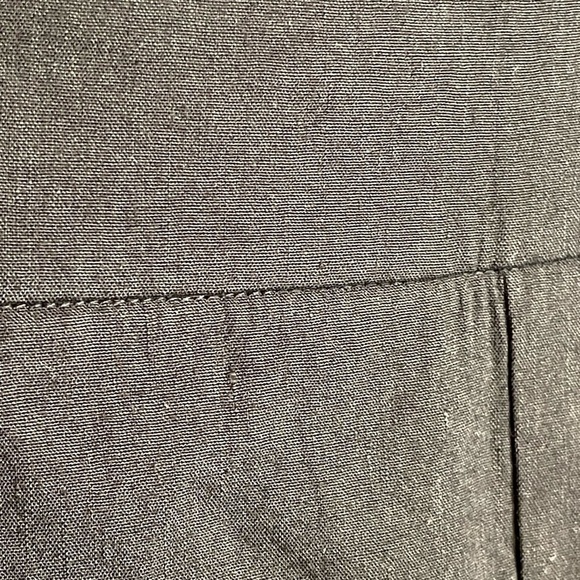 NWT Vince Women’s XL Pleated Front Straight Leg Linen Blend Black Pull On Pants - Picture 7 of 16